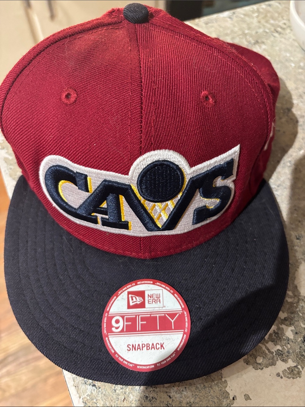 New Era Cleveland Cavs Maroon and Black Snapback Hat